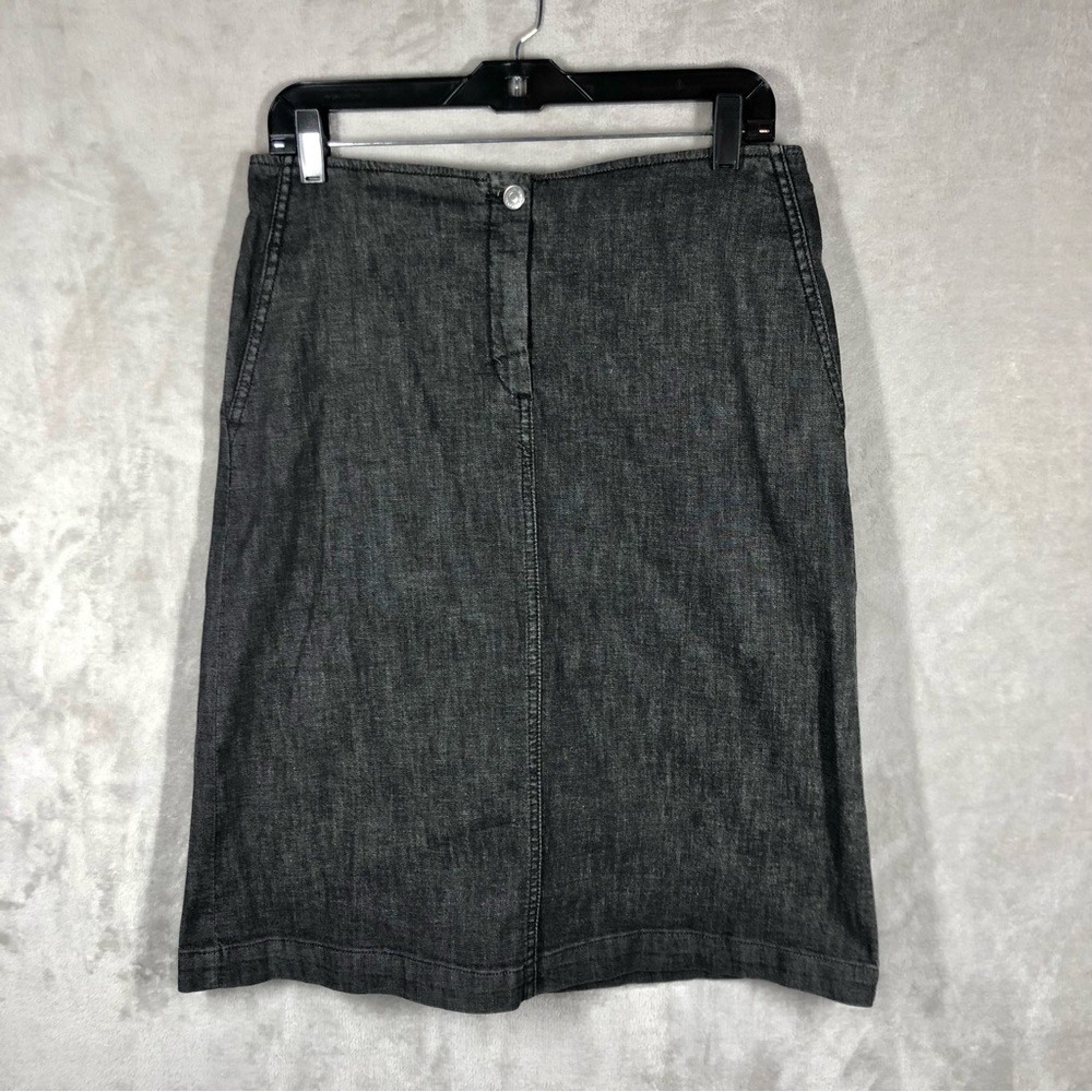 Piazza Sempione Denim Pencil Skirt Size 44 Dark Grey Stretch Italian‎ Made Y2K